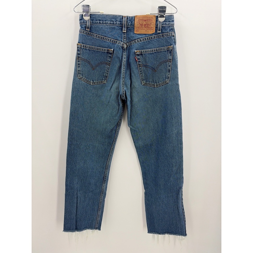 Vintage Levis 505 Regular Fit Straight Leg Raw Hem Jeans Medium Wash W30 L30 - Picture 2 of 8